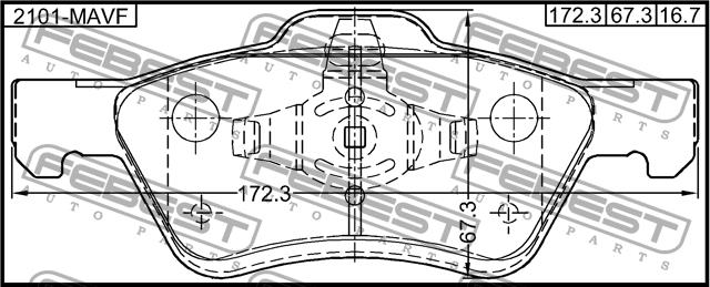 Febest 2101-MAVF Brake Pad Set, disc brake 2101MAVF