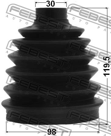 CV joint boot outer Febest 1617P-164S