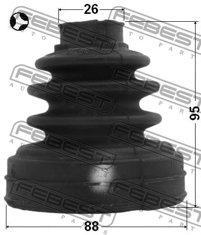 CV joint boot inner Febest 2115-CA220LHT