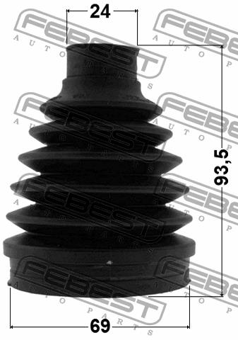 CV joint boot inner Febest 2115P-KUGR