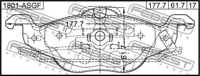 Febest 1801-ASGF Brake Pad Set, disc brake 1801ASGF