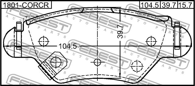 Febest 1801-CORCR Brake Pad Set, disc brake 1801CORCR