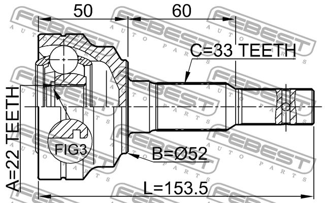 CV joint Febest 1810-002