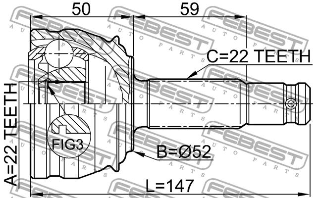 CV joint Febest 1810-1007