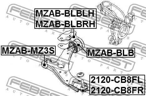 Ball joint Febest 2120-CB8FR