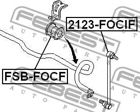Front stabilizer bar Febest 2123-FOCIF