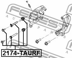 Caliper slide pin Febest 2174-TAURF