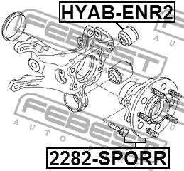 Rear wheel hub Febest 2282-SPORR