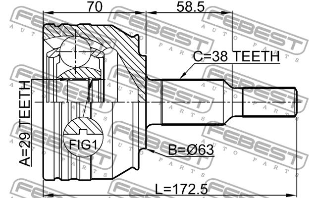 CV joint Febest 2310-T5WD