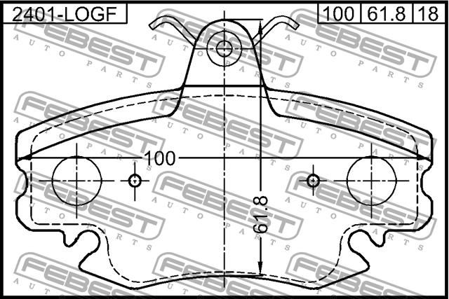 Febest 2401-LOGF Brake Pad Set, disc brake 2401LOGF