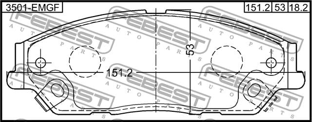 Febest 3501-EMGF Front disc brake pads, set 3501EMGF