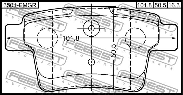 Febest 3501-EMGR Front disc brake pads, set 3501EMGR