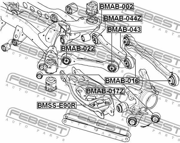 Febest Silent block rear wishbone – price 89 PLN