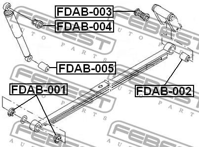 Rear shock absorber bushing lower Febest FDAB-005