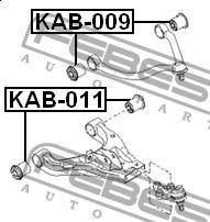 Silent block, front lower arm Febest KAB-011