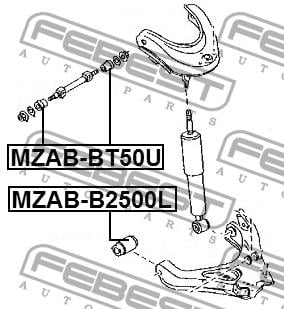 Silent block rear upper arm Febest MZAB-BT50U