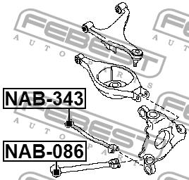 Silent block rear cross link Febest NAB-343
