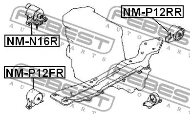 Engine mount, front Febest NM-P12FR