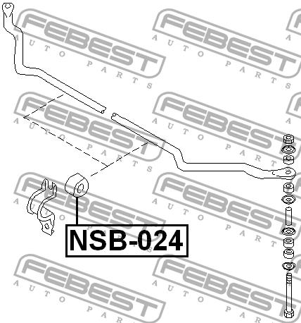Front anti roll bar bush Febest NSB-024
