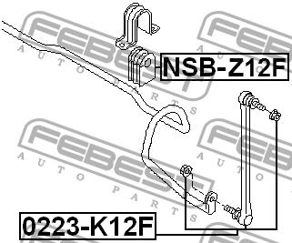 Front anti roll bar bush Febest NSB-Z12F