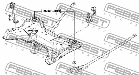 Silent block, front, subframe Febest RNAB-009