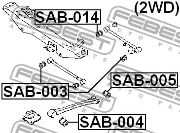 Silent block rear trailing arm Febest SAB-004