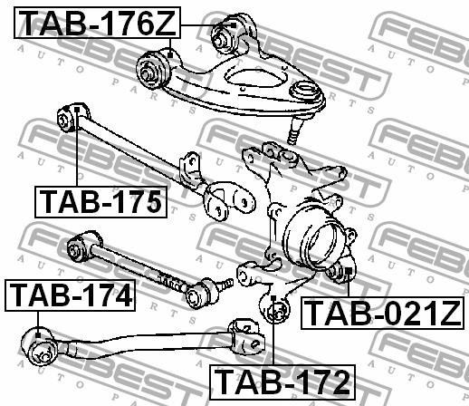 Febest Rear axle bush, lower – price