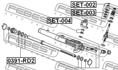 Steering rack repair kit Febest SET-003