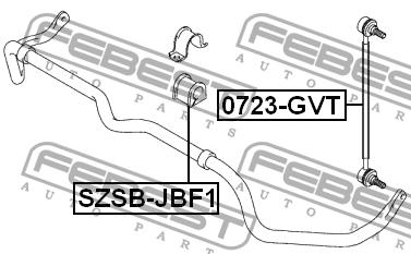 Front anti roll bar bush Febest SZSB-JBF1