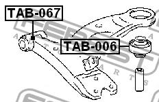 Front lower control arm front bushing Febest TAB-067