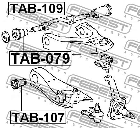 Silent block front upper arm rear Febest TAB-109