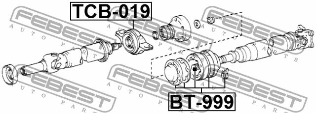 Driveshaft outboard bearing Febest TCB-019