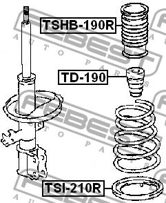 Rear shock absorber bump Febest TD-190