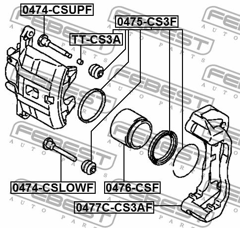 Accessory Kit, brake caliper Febest TT-CS3A