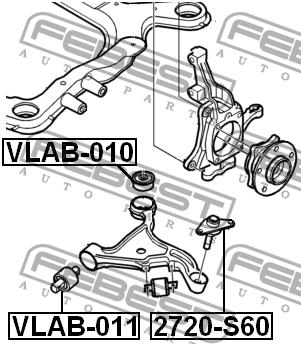 Silent block Febest VLAB-011