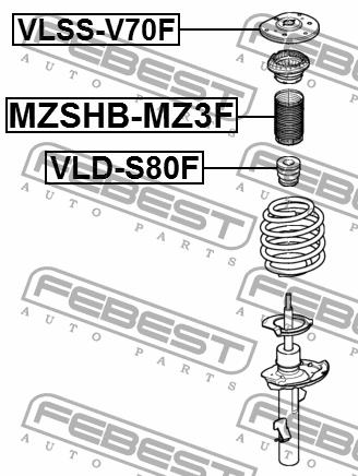 Front strut mount Febest VLSS-V70F