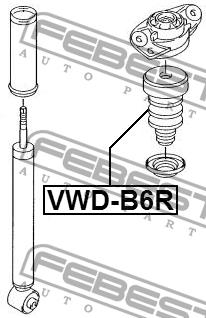 Rear shock absorber bump Febest VWD-B6R
