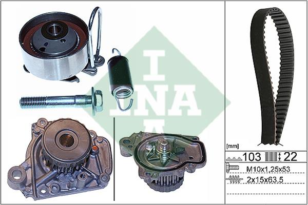 Timing belt set Honda Civic: 530050531 INA TIMING BELT KIT WITH WATER PUMP