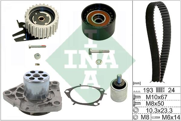 INA 530 0619 30 TIMING BELT KIT WITH WATER PUMP 530061930