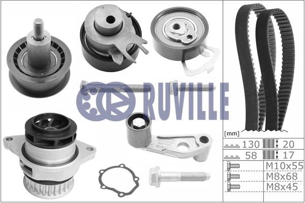 Ruville 55456702 TIMING BELT KIT WITH WATER PUMP 55456702