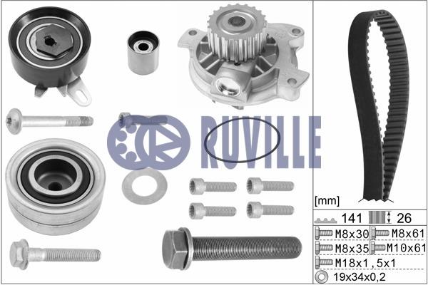 55477711 Ruville TIMING BELT KIT WITH WATER PUMP