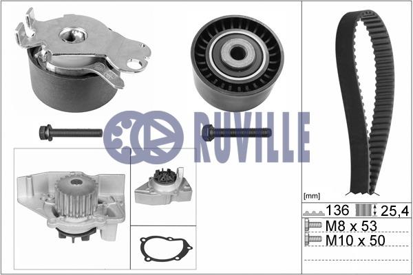 Ruville 55938701 TIMING BELT KIT WITH WATER PUMP 55938701