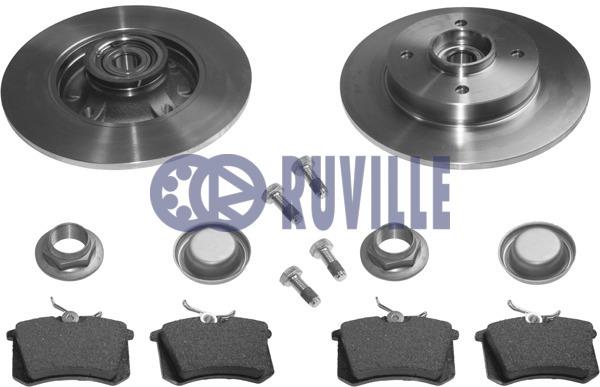  6643BD1 Brake discs with pads rear non-ventilated, set 6643BD1