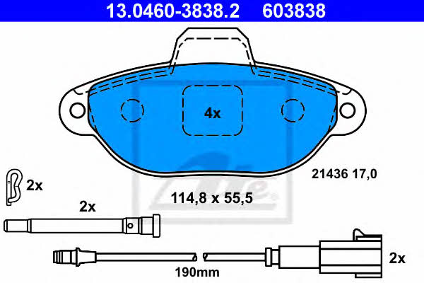 Ate Brake Pad Set, disc brake – price 126 PLN