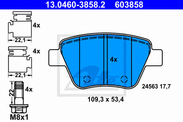 Ate Brake Pad Set, disc brake – price 206 PLN