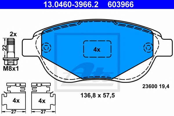 Ate Brake pad set – price 194 PLN