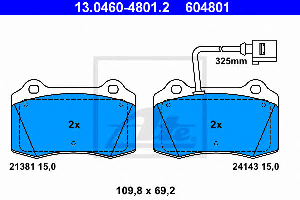 Ate Brake Pad Set, disc brake – price 321 PLN