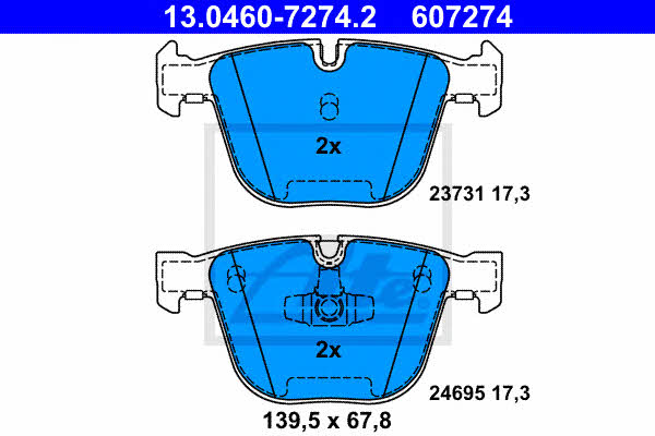 Ate Brake Pad Set, disc brake – price 303 PLN