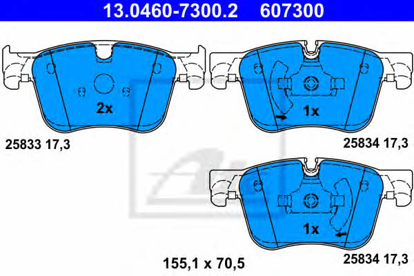 Ate Brake Pad Set, disc brake – price 245 PLN