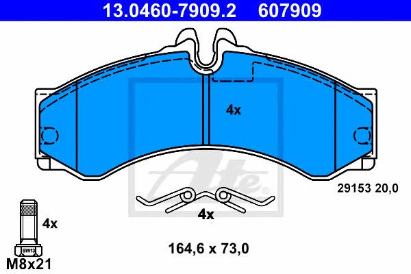 Ate Brake Pad Set, disc brake – price 264 PLN
